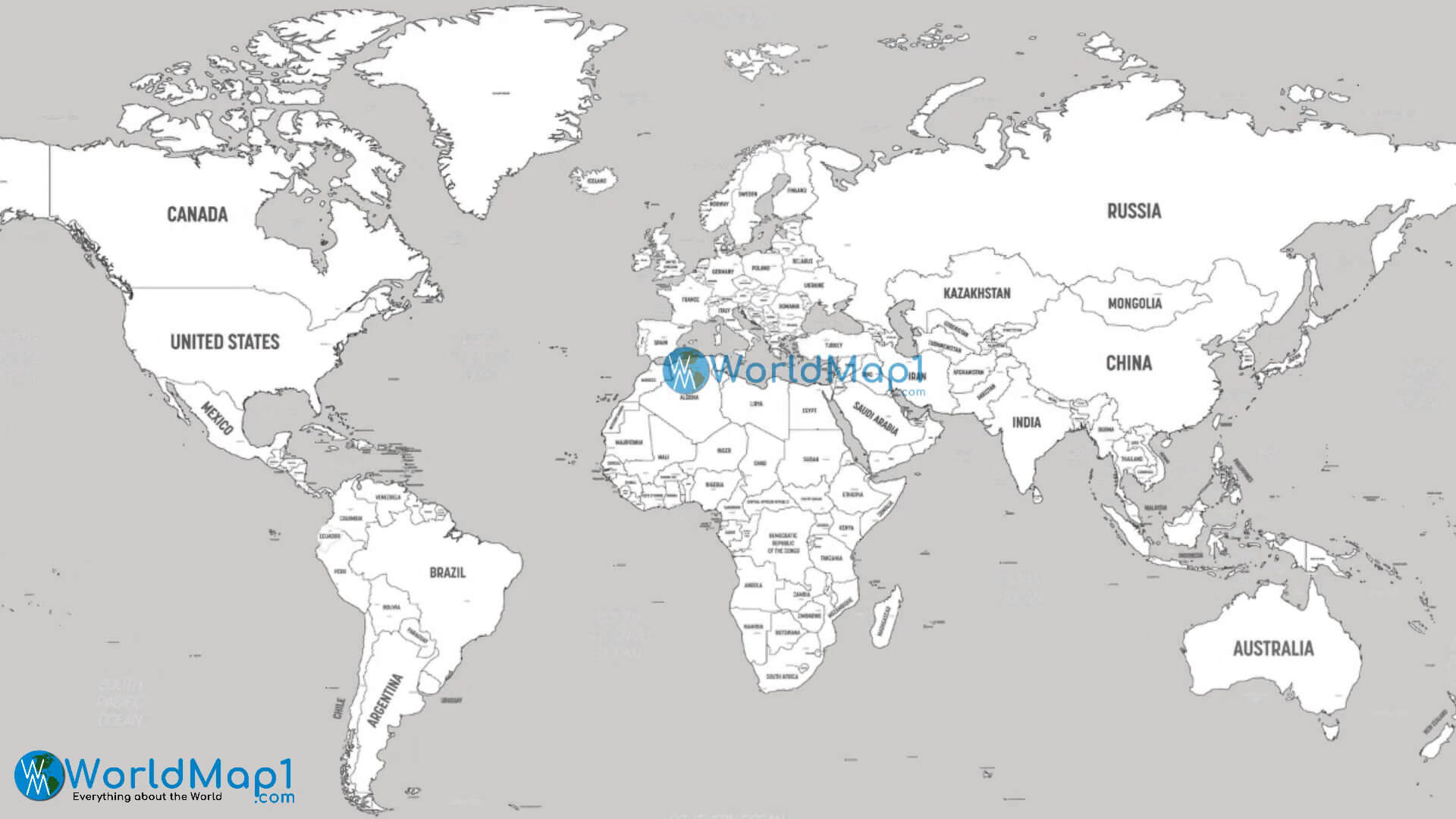 Carte rayée des pays du monde